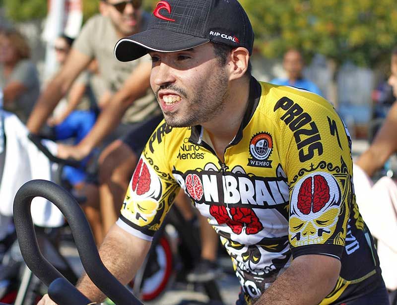 Man in cycling jersey