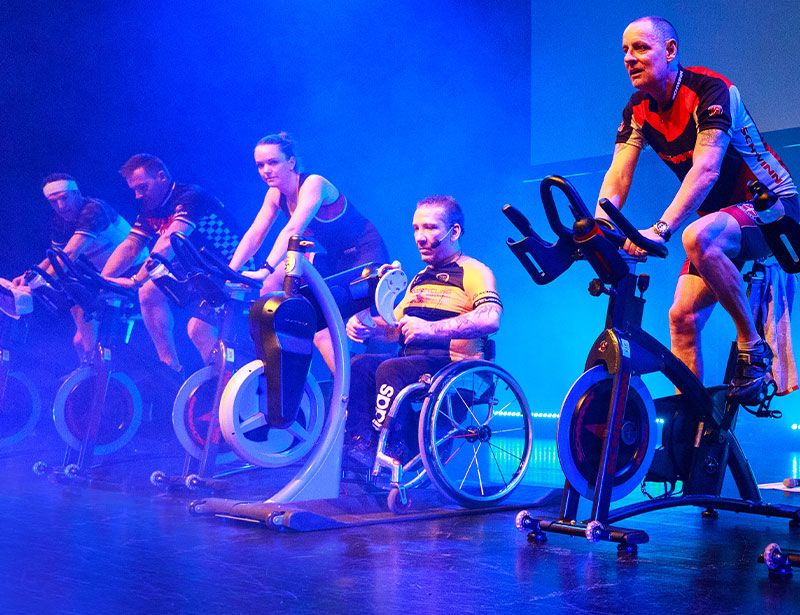 Graham Burns indoor cycling instructor with disability